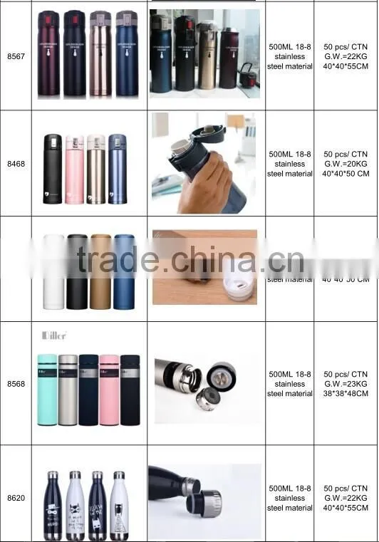 2016 new design custom logo cola thermos flask thermos bottle 500ML