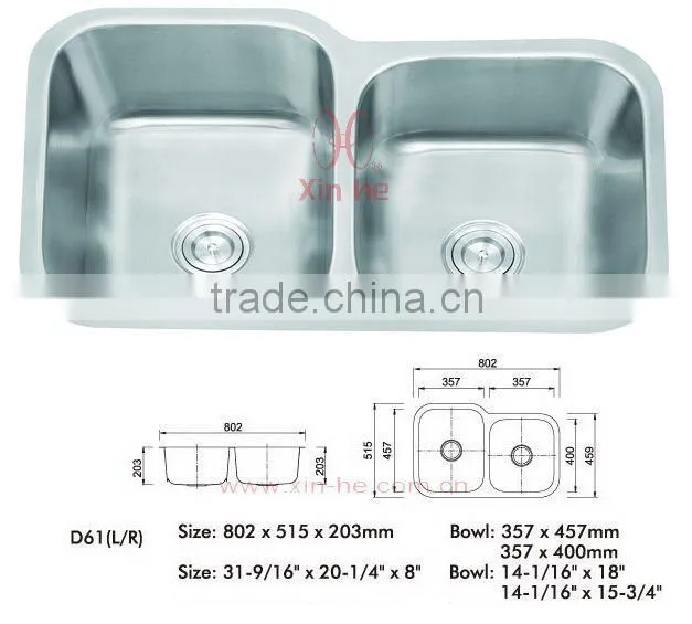 Double bowl sink countertops stainless steel kitchen products