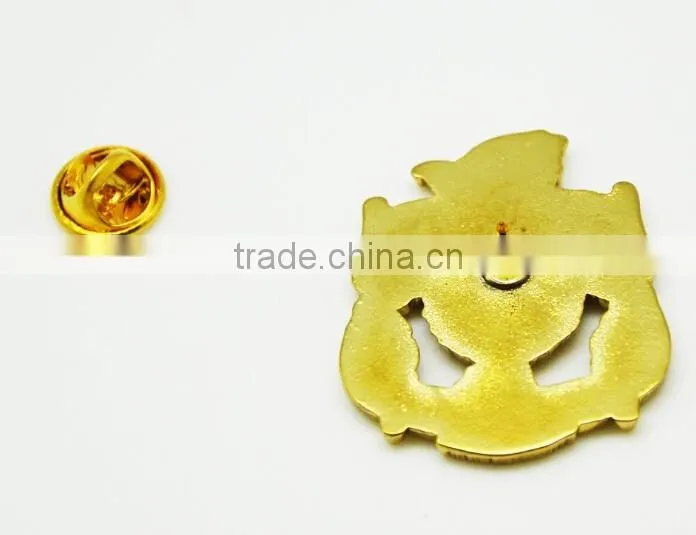 Best quality gold metal lapel pin back