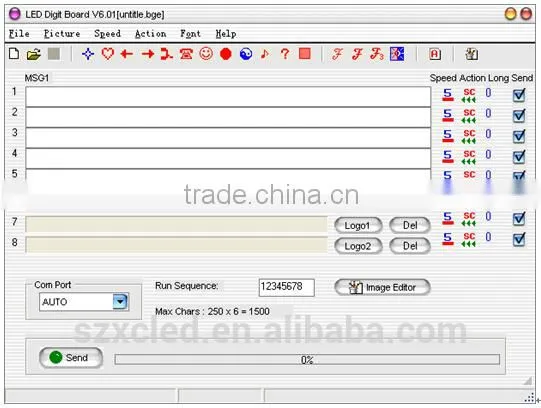 Xuancai LED CAR SIGN (red color) 1696 desktop led sign