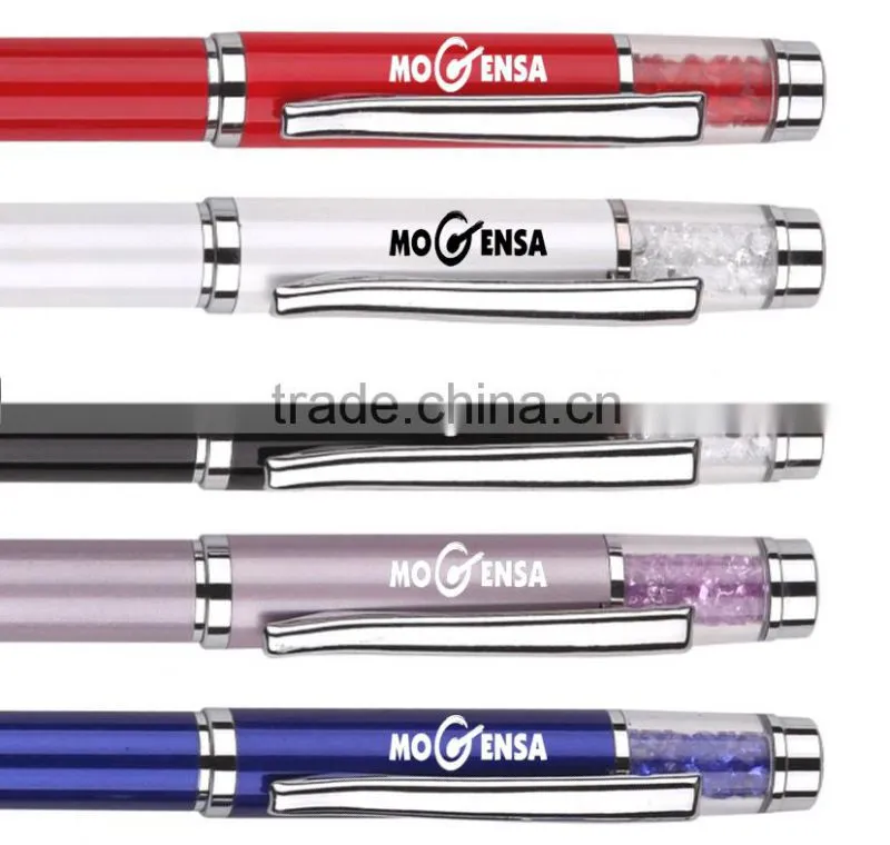 Crystal stylus pens with glitter