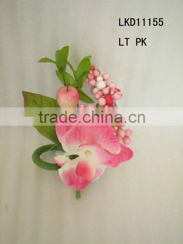 2014 Fresh Style Artificial Flower Silk Artificial Penoy&Fruit Flower Napkin Ring