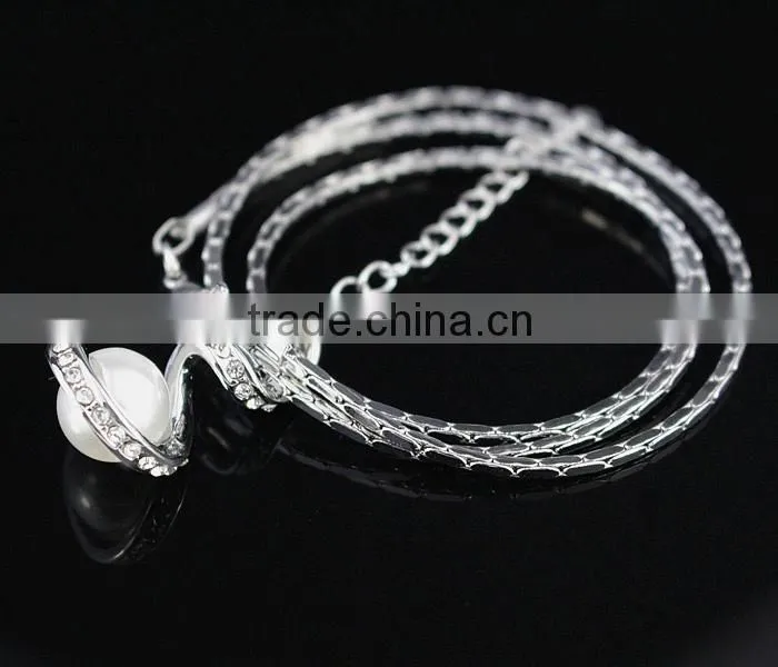 crystal 18k gold pendant pearl necklace