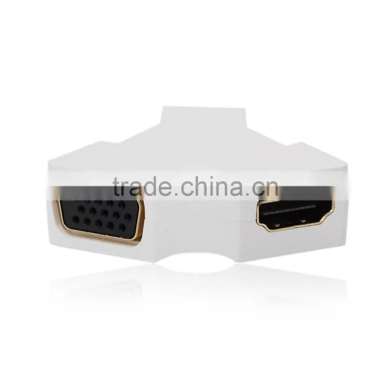 Mini DisplayPort Thunderbolt DP to VGA & HDMI Combo Adapter 2-in-1 for Apple