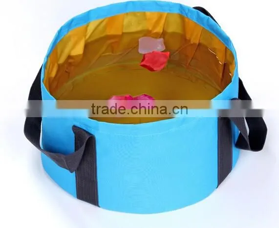 Outdoor camping hiking travel foldable wash basin washing bag footbath new