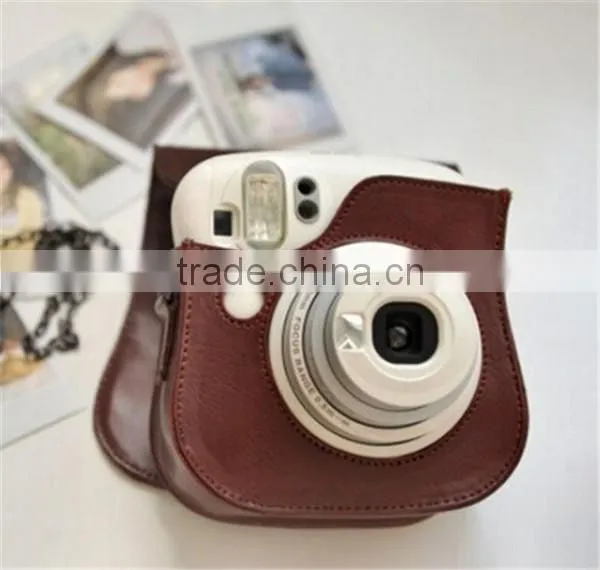 Hot Selling Coffee PU Leather Case Bag For Fujifilm Instax mini 25
