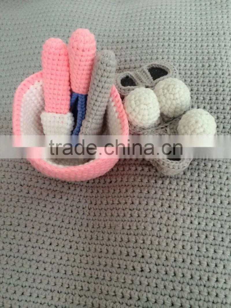 Crochet egg sets in the kitchen, crochet baby toys