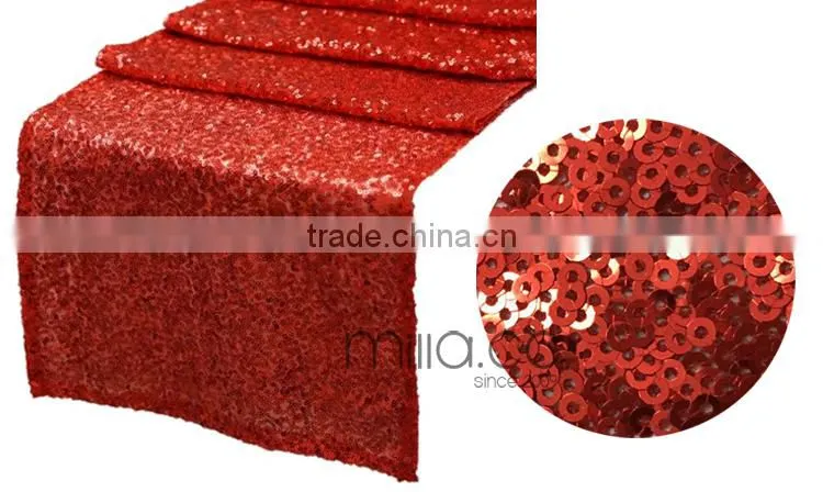 Gold sequin embroidery Christmas table runner
