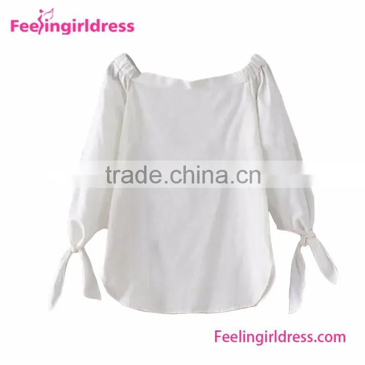 Fashion designer sketches of long cotton blouse for lady