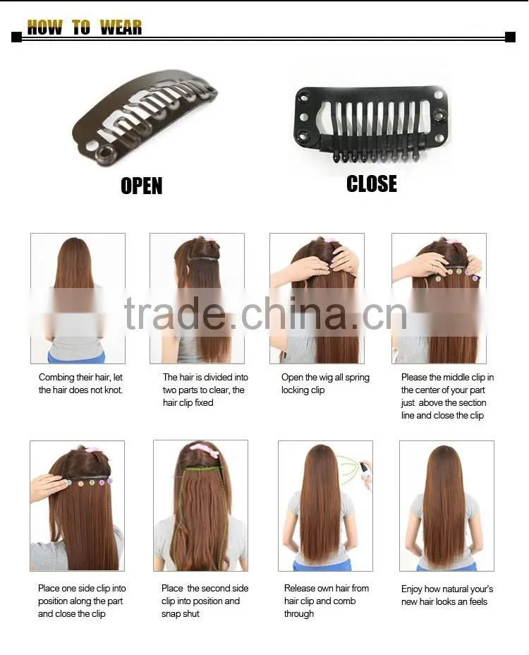 soft hair last long time accept small order clip in human hair extensions