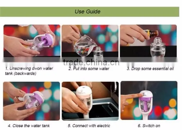 50ml aroma 180 degree rotation mini car humidifier ultrasonic car air purifier