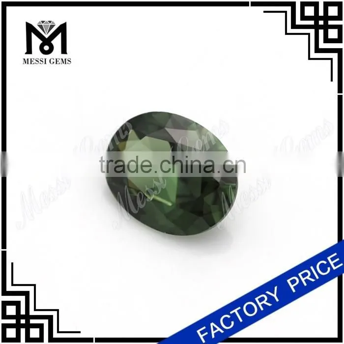 8x10mm Oval Machine Cut Synthetic Green Spinel Gemstone