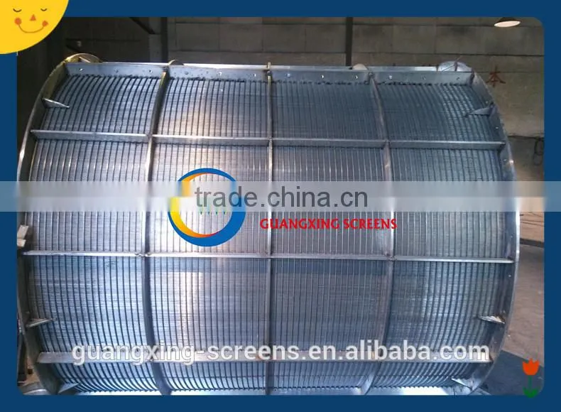 SS304 wedge Wire rotary drum screen for food process