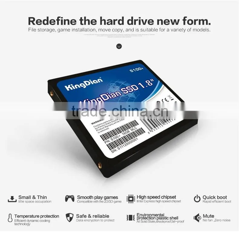 KingDian solid state drive ssd highest speed sata2 1.8inch ssd 16gb hard drive for Desktop and Laptop