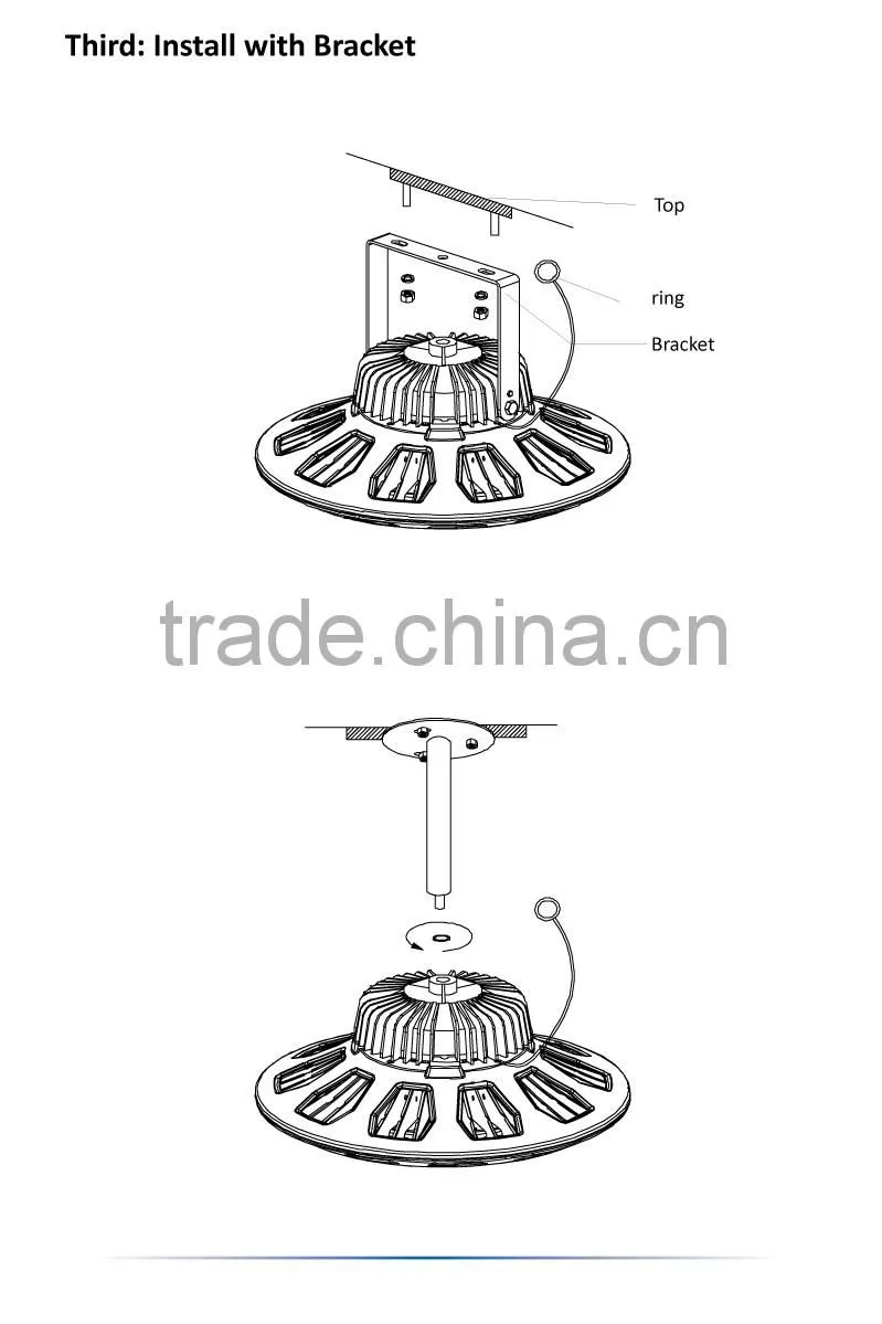 2016 90 degree factory direct sale UFO led high bay light 80w IP65 LED high bay light