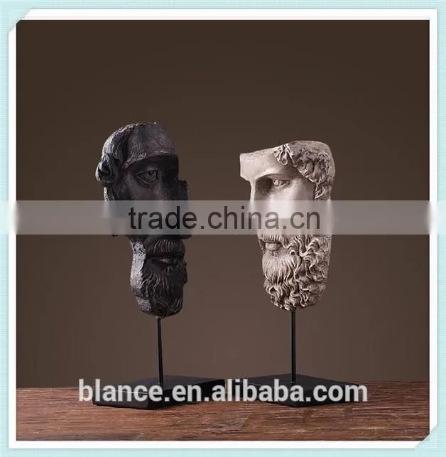 resin abstract character sculpture abstract indoor head figurine for home decoration