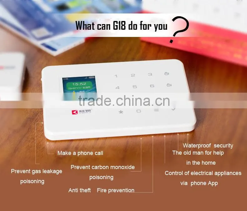 Wireless Touch RFID Color display wireless smart gsm alarm system with Android and IOS App G18