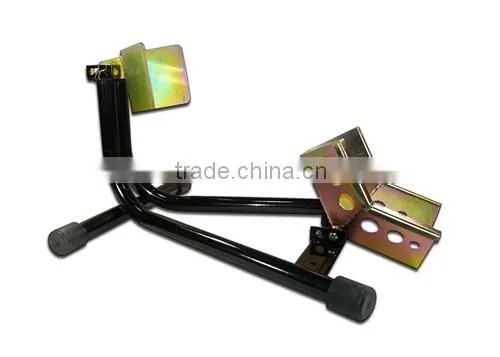 Sport Bike & Cruiser Locking Front Black Motorcycle Wheel Chock Stand