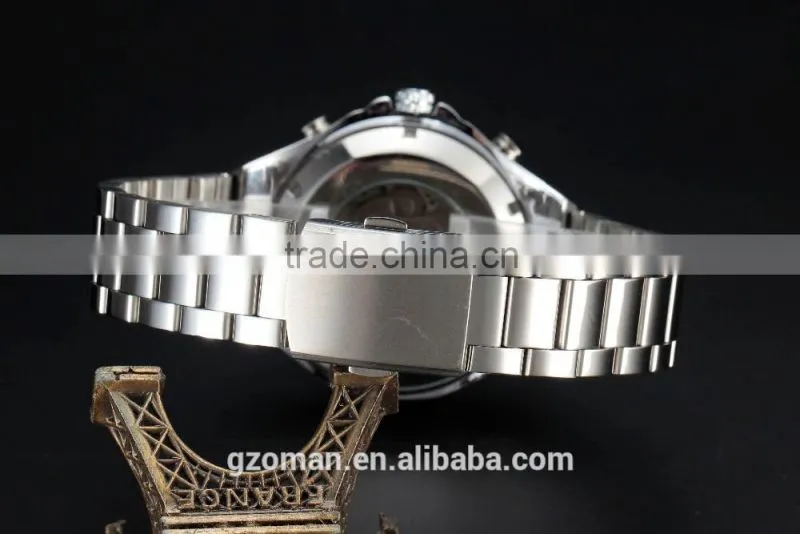 sewor silver stainless steel mens automatic wrist watch casual bracelet mechanical watch