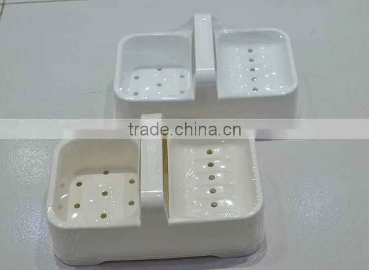 Soap dishes for bathroom, stainless steel 2 plates soap dish