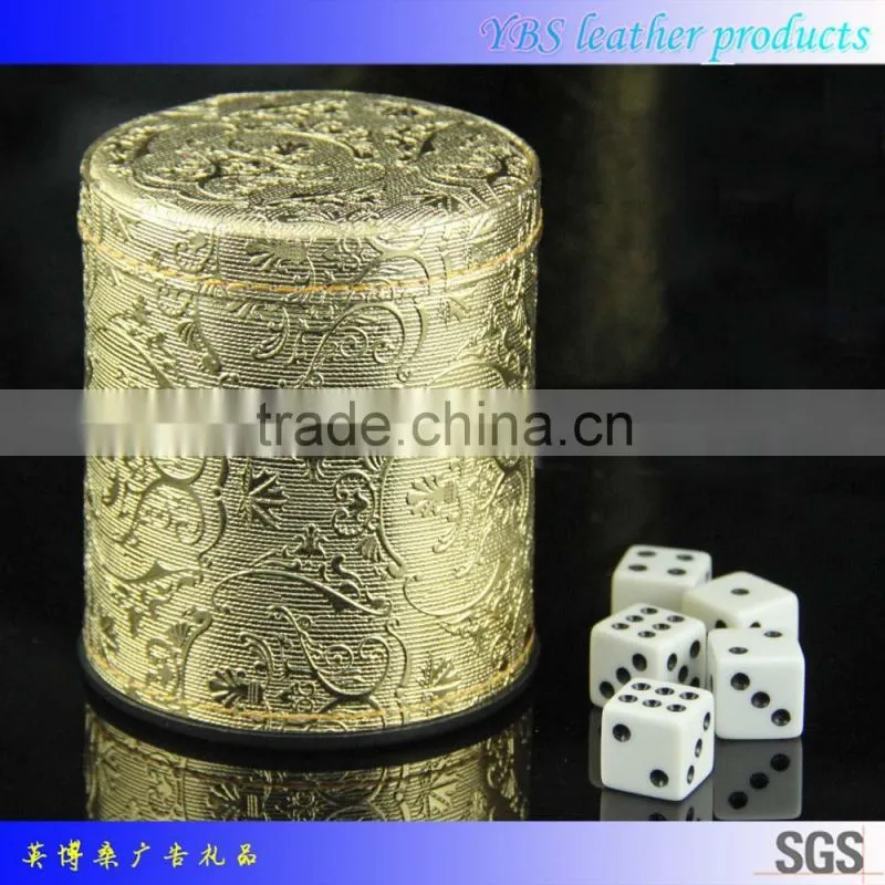 factory direct custom genuine leather dice cup for promotion gift