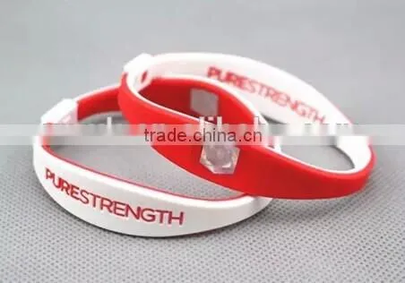 rubber wristband pure strength silicone bio magnetic bracelet