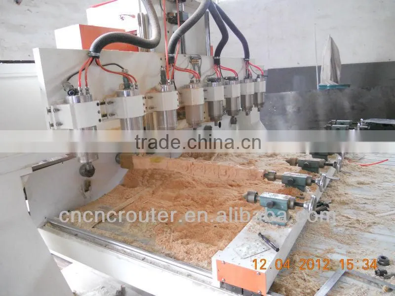 China 3D Eight Heads Multi spindle cnc router Engraving Column Diameter of Max.300mm
