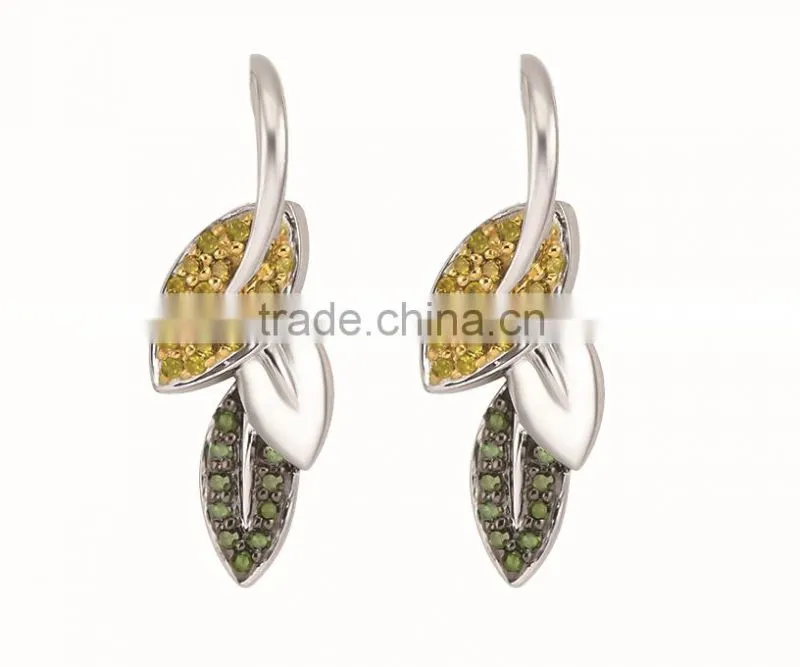 Elegant lucky pendant, 925 sterling silver leaf shape pendant