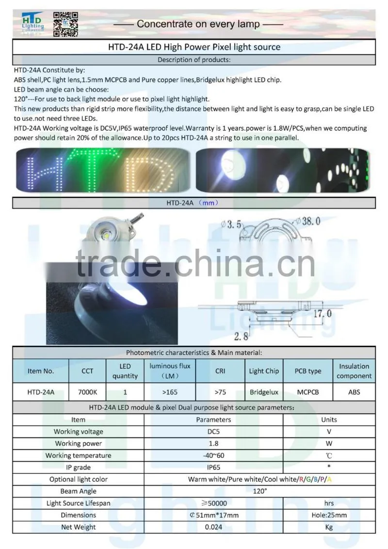 bright high power LED pixel IP65 2016 new arrivals
