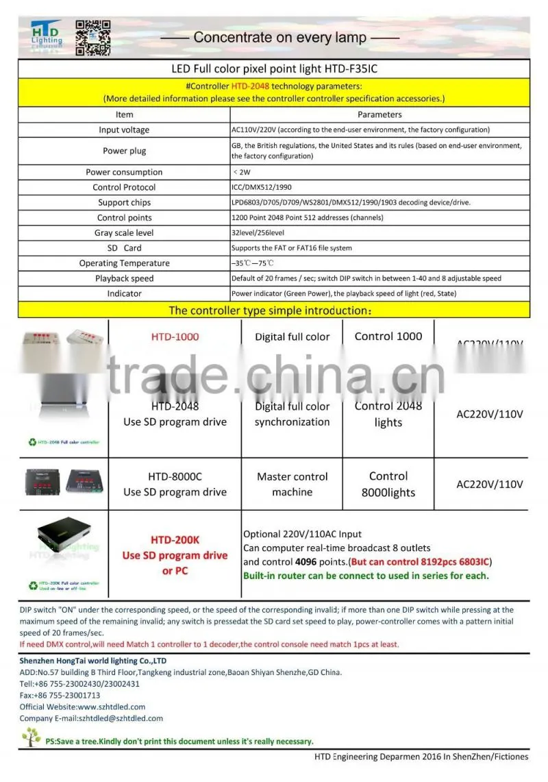 HTD-F35IC-1 5050SMD RGB 0.72w led point light source