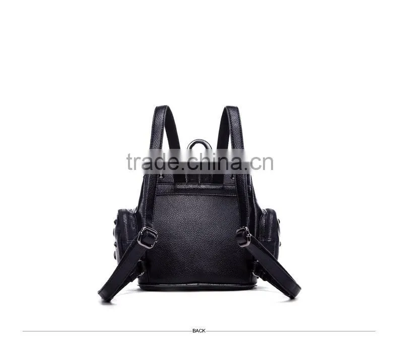 Wholesale fashion custom women high school leather backpack