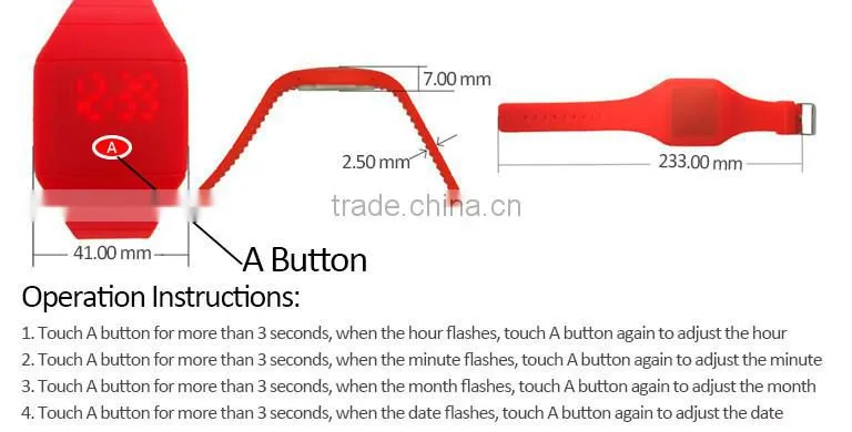 Colorful Fashion Digital LED Touch Screen Sport Wrist Watch Unisex