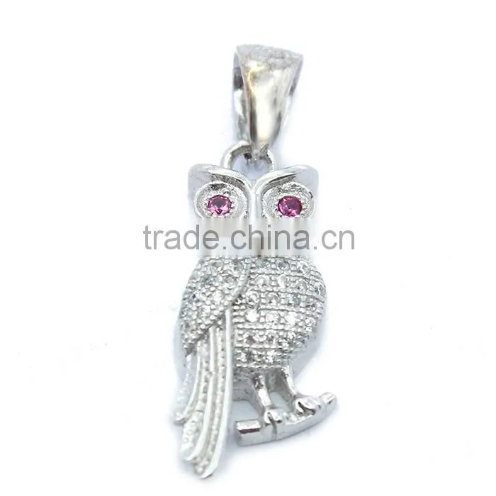 Owl pendant in 925 silver animal shape jewelry
