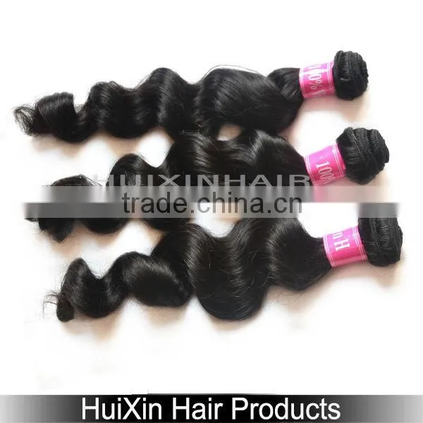 100% Malaysian virgin hair weave loose wave with completely cheap factory price