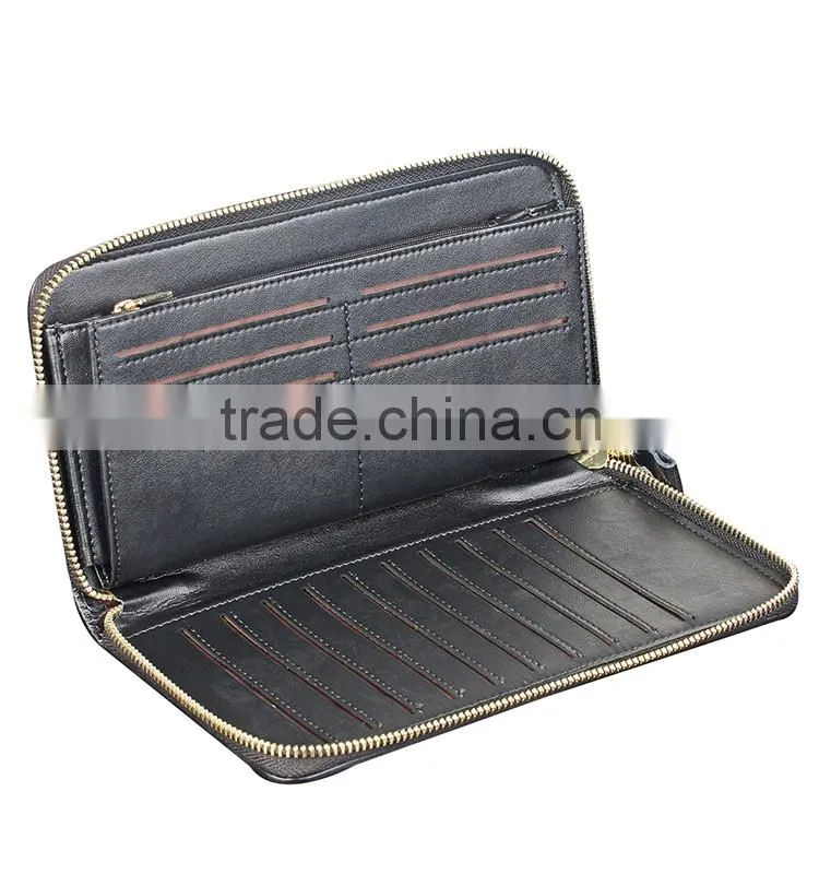 QIALINO RFID Blocking Wallet Genuine Leather wallet with lock handbag