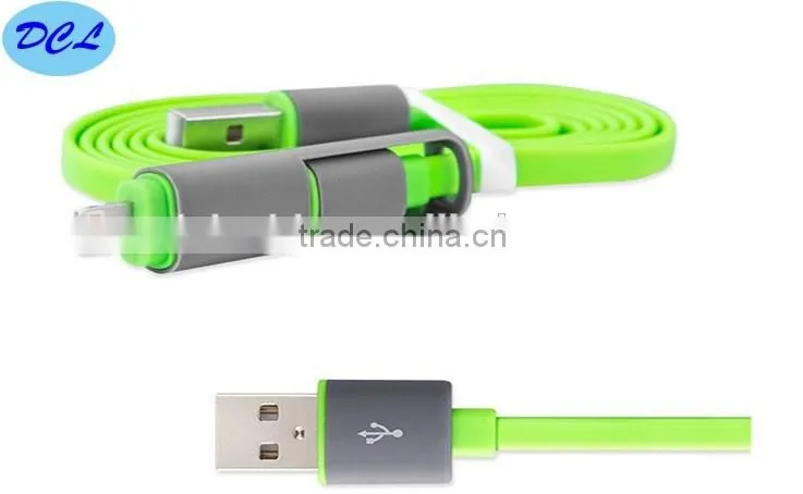 Two-in-one usb cable male to micro 5pin to I5/I6