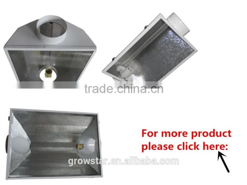 grow light reflector cool hood 6"with flip down glass