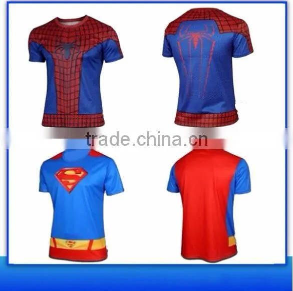 Factory wholesale cheapest price high quality men superhero t-shirts