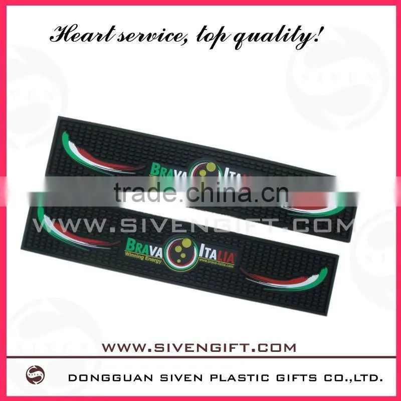 Custome design Logo Soft Pvc Rubber Bar Mat