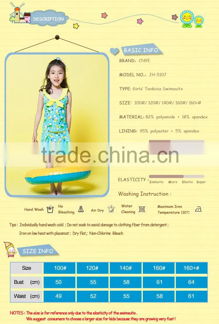 CNYE 2015 lovely girls swimwear beautiful little girl swimwear