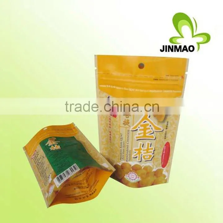 Top grade stand up zipper bag snack packaging