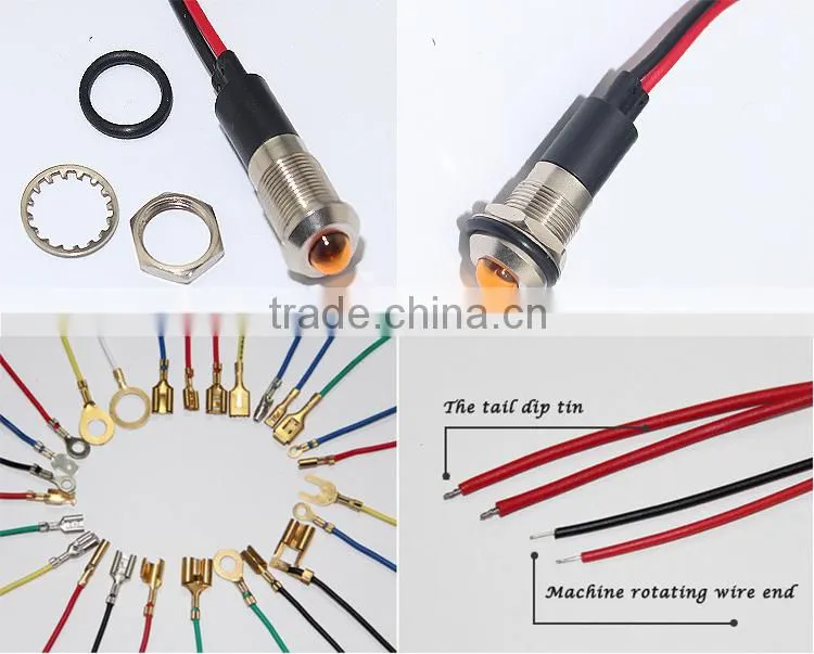frigidaire oven pilot light 12mm panel mounting hole LED 120v pilot light with wire leading