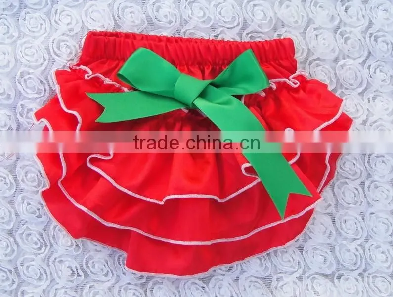 Boutique newborn toddlers underwear baby lace bloomer satin ruffle pants diaper cover with bow