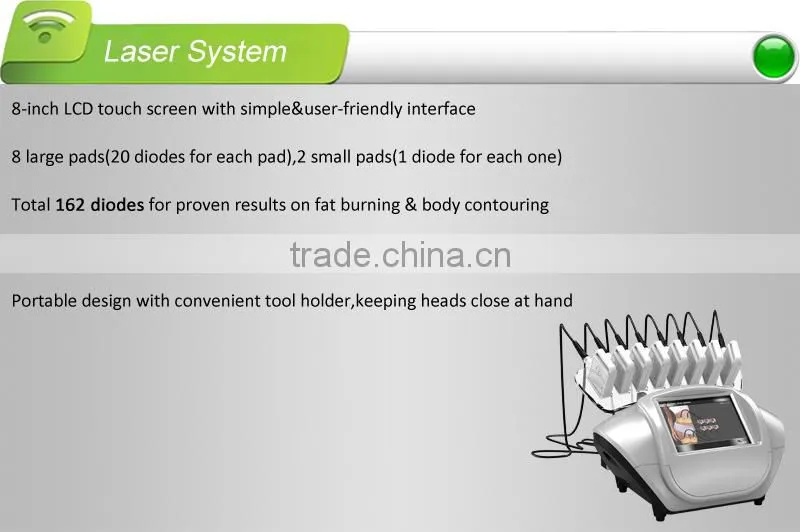 2015 Hottest laser slimming machine, come with total 162 diodes for proven results on fat burning & body contouring, cheap price