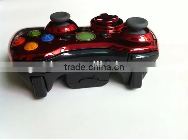 Red Chrome front shell+Black back shell with transforming D-pad for xbox360 Slim