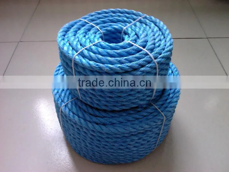 XLROPE Blue Color 3 strands PE Ropes Polyethylene Ropes