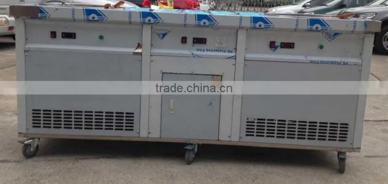 Used commercial double pan fry ice machine for sale