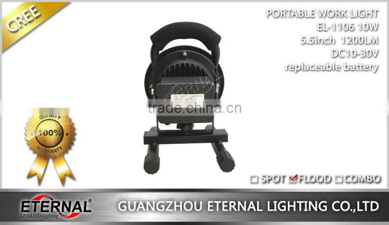 10W roud 5.5" high power rechargeable portable led work light outdoor led flood light for camping emergency use