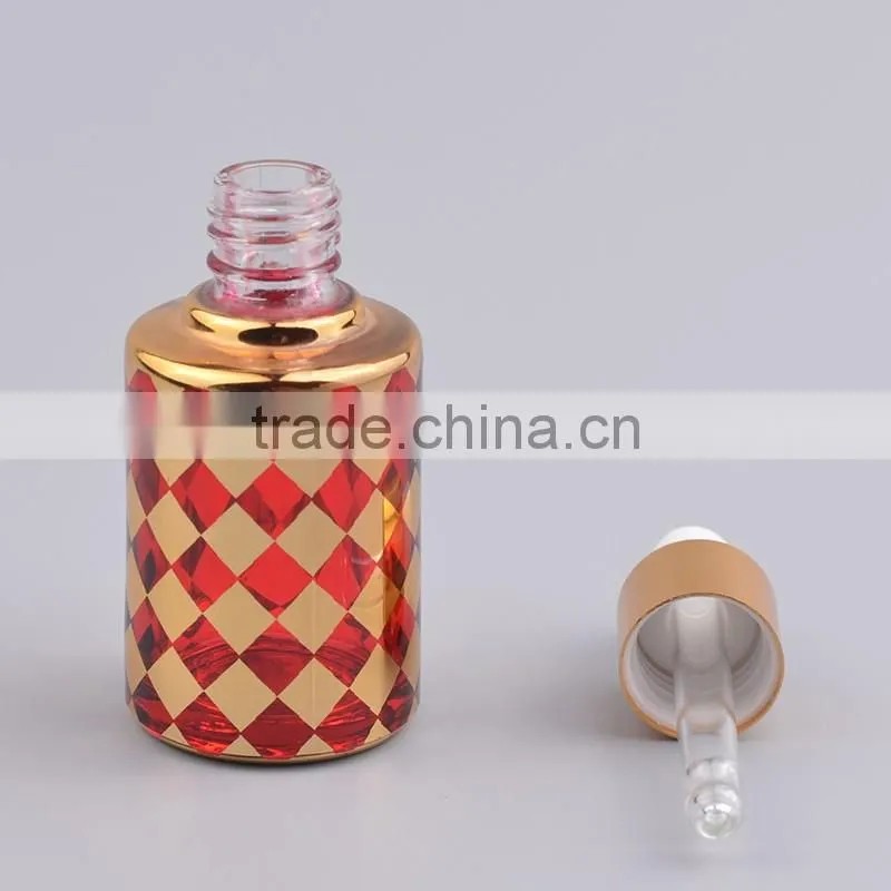 empty transparent bottle glass essential oil bottles with aluminum dropper cap