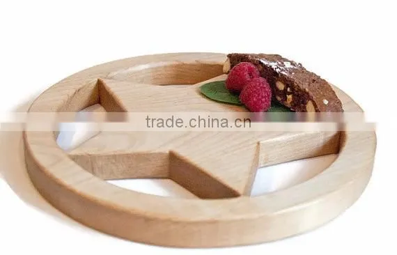 New Design Five Point Star Wooden Trivet Wooden Pot Holder Hot Food Holder Oak Wood Cup Holder Food Safe